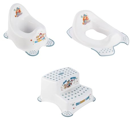keeeper Paw Patrol-Set Babytopf adam + Toilettensitz ewa + Zweistufiger Tritthocker igor, Babytopf ab ca. 18 Monate bis ca. 3 Jahren, Toilettensitz ab ca. 24 Monate bis ca. 4 Jahre, Weiß