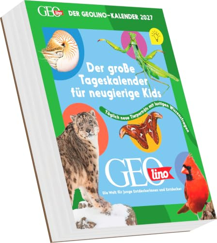 Der GEOlino-Kalender 2027: Abreißkalender 12,5x16 cm mit 365 spannenden Tierporträts und kindgerechten Wissens-Fakten für Kinder ab 8 Jahren