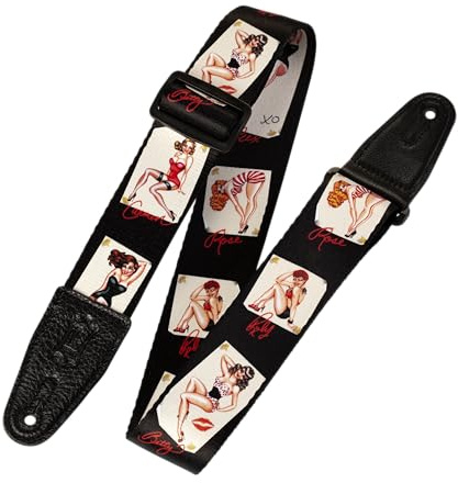 Levy's Leathers Sonic-Art™ Series 2 Polyester Guitar Strap with Genuine Leather Ends, Pin-Up (MPS2-072)