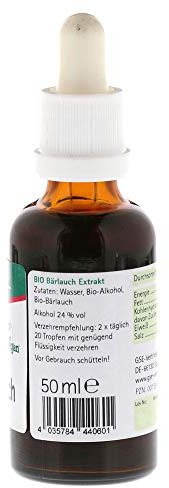 GSE Bärlauch Extrakt, 50ml hochwertige Bärlauch Tropfen in BIO-Qualität, flüssig, vegan und ohne Zusatzstoffe, 100% pflanzlich