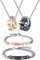 OIDEA Schmuck 4PCS, Freundschaftsarmband für 2, Anhänger mit Kette Her King His Queen Krone für Herren Damen, Edelstahl Zirkonia, Schwarz Rosegold