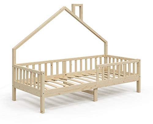 VitaliSpa Hausbett Noemi, Bett aus Holz, Naturholz, 90x200 cm