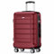 SHOWKOO Koffer Mittelgroß Hartschale Leicht Reisekoffer ABS+PC Erweiterbar Haltbar Trolley Handgepäck mit 4 Rollen und TSA Schloss, L -Rot