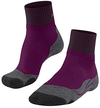 FALKE Damen Wandersocken TK2 Explore Short W Sso Wolle Funktionsmaterial antiblasen dick 1 Paar, Lila Radiant Orchid 8692, 35-36