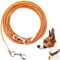 Mi Metty Dog Tie Out Cable, Chew Proof Dogs Runner Cable, Heavy Duty Dog Tether, Training Pet Leash for Large Dogs Up to 125lbs,Lead for Yard Outdoor and Camping (Orange, 10ft(3M))