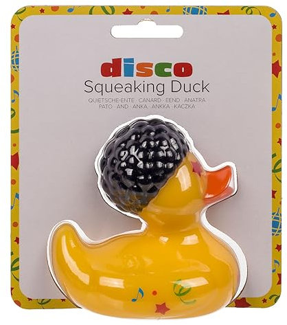 ReWu Quietsche-Ente Badeente Disco Fever Badaccessoire Badewannenspielzeug Spielzeug Party Geschenkidee Entchen Badespielzeug ca. 10 cm