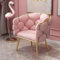 Yesbon Schminktisch Stuhl mit Lehne, Hocker Schminktisch, Sitzfläche aus Samt Retrostuhl mit Metallbeine Besucherstuhl Stuhl für Mädchenzimmer, Make-up Schminktisch,Rosa