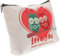 Amosfun Aufbewahrungstasche Aufbewahrungstasche Liebe Schminktäschchen Kleine Reise-Kosmetiktasche Schminktasche Geldbörse Eule Kosmetiktasche Reisen Zubehör Flachs Reißverschlusstasche