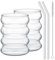AONYAYBM Tazze Estetiche Set di Tazze di Vetro Tazza di Vetro Estetica Bicchieri Carini, Set di Tazze di Vetro Ondulato Singolo Strato Tazza da Caffè Tazza da Latte Bicchieri da Succo Tazze(#2)
