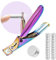 Yaya Coupe-ongles en acrylique avec aimants, coupe-ongles avec mesure de la longueur, 15 aimants (arc-en-ciel)
