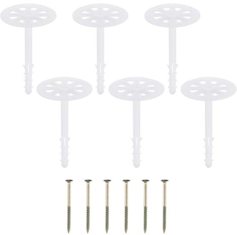 PATIKIL 102mm Clous d'Isolation Perforés, Lot de 50 Chevilles d'Expansion en Plastique pour Fixer des Panneaux Isolants Sur Un Mur Ou Un Plafond en Maçonnerie