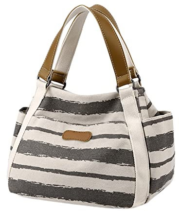 TDEOK Women's Fashion Handbag Handbag Travel Bag Lightweight Large Capacity Magnetic Closure Bags Black, gray, One Size