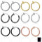 KSJEHW 6 Paare Fake Nasen Lippe Septum Ohrring Piercing Ring Clip Chirurgenstahl Kein Piercing Bauchnabelpiercing Clicker 13mm