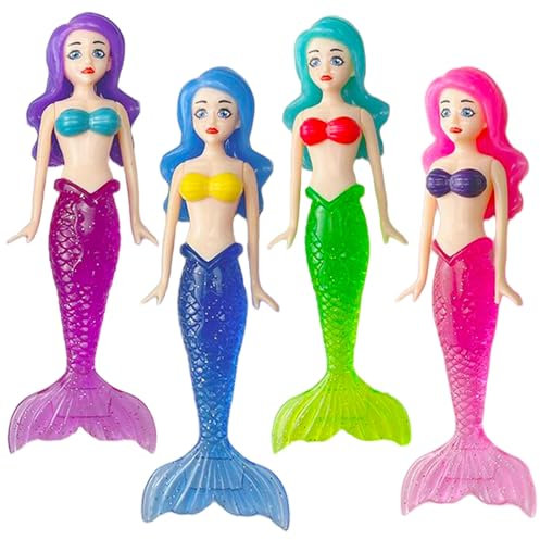 4 piezas Juegos Piscina Juguetes de Buceo,Juegos de Agua para Niños Sirena Juguete de Buceo,Juguetes Piscinas Playa Exterior Verano para Natación Entrenamiento Subacuático Niños y Niñas 7-12 Años