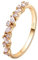 AMDXD 14 Karat Gold 585 Ring für Damen, Blätter Eheringe mit Moissanit Rund, 14K Gold Trauringe Echter Schmuck, Gold, Gr.51