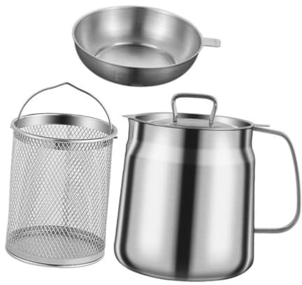 ABOOFAN Pichet À Huile De 2 L Capacité Filtre À Mailles Fines Facile À Nettoyer Poignée Ergonomique