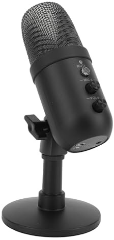 Luocute PC-Gaming-Mikrofon, Verbessertes Gaming-Mikrofon, Klare Tonaufnahme, USB-Mikrofon mit Bunten Lichtern, HIFl-Soundkarte, für Podcasting, Video-Live-Streaming