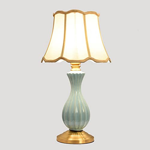 Schreibtischlampe, 50 cm, neue kreative Dekoration, europäische Kupfer-Schreibtischleuchte, Keramik-Tischlampe, E27, kreatives Nachttisch-Nachtlicht for Villa, Schlafzimmer, Gastfamilie, Hotellobby, A