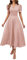 Ventes Flash du Jour Robe Femme Taille Haute Doux Dress Manches Courtes Robe Trapeze Plage Chic Marque Robe Longue Boheme Chic Grande Taille Deguisement Vintage Printemps Rose Clair XL