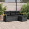 IKAYAA Rattan Gartenmöbel Set mit stauraum Gartenlounge mit stauraum Balkon Lounge Polyrattan Lounge Sitzgruppe Outdoor Terassenmöbel außen mit Kissen-Schwarz-4-tlg-Typ 2