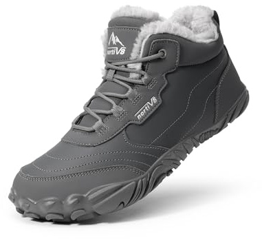 NORTIV 8 Stivali Uomo da Neve Scarpe Invernali da Uomo Invernali da Neve Stivali Invernali da Trekking e Calde,Size 43,Grigio,NMEMSB2501