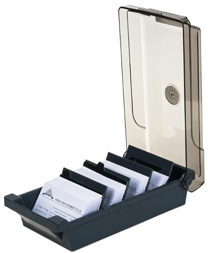 Fesatccoz Porta Biglietti da Visita Scatola, Scatola Porta Biglietti da Visita con Divisori A-Z per 500 Carte, Coperchio Trasparente Anti-Polvere
