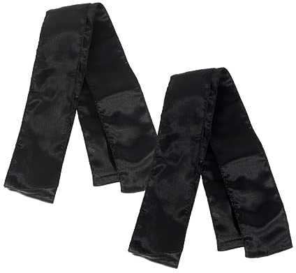 Perückenband Schwarzes Satin Kopftuch 2 Stück Rutschfest für Frauen