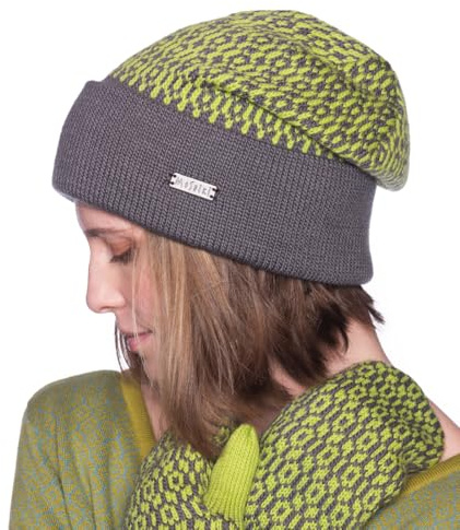 Moshiki | Wolle Mütze Longbeanie KAJASH mit Umschlag | Damen und Herren | 100% Wolle -Natur