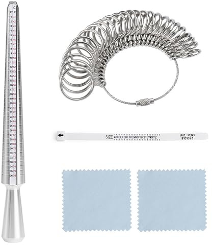 YPYMOD 5 PCS Misuratore Anelli Dita Finger, per Misurazione del Diametro degli Anelli Misurazione della Dimensione Dito, Gioielli Strumenti Taglie Standard per Regno Unito, USA, UE