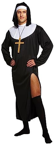 Henbrandt Ltd Neu Herren Nonne Robe & Kopfbedeckung Maskenkostüm Herren Party Outfit - Herren 46/48