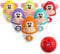 Chicco Monkey Strike Kids Bowling Set - Kegelspiel für Kinder mit 6 trennbaren Pins, stapelbar in 12 Teile, inklusive Kunststoffball - Kegelspielzeug, Geschenke für Kinder von 18 Monaten bis 8 Jahren