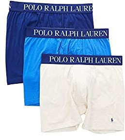 Polo Ralph Lauren Underwear Herren 3er Pack 4D-Flex Leichte Boxershorts, Sand/Iris/Fall Royal, Small