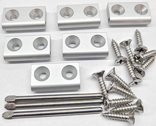 Sparset 3x Fliegengitter Tür Scharnier Insektenschutz Tür Balkontür Fliegengitter Fenster Alu Scharniere (3x Klein - silber eloxal) 3x Klein - Silber Eloxal