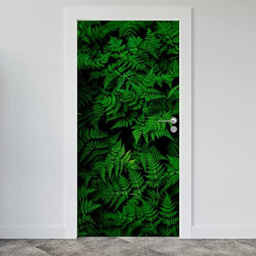 Estika Türtapete selbstklebend - Waldfarn - 95x205 cm - Einem Bogen Türposter, Modern Türaufkleber, Aufkleber PVC Folie, Klebefolie für türen, Tür tattoo, Modern decoration