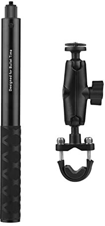 Andoer Unsichtbarer Selfie-Stick, Motorrad Fahrrad Selfie Stick Lenkerhalterung 28cm-115cm Einstellbare Länge mit 1/4 Zoll Schraube Flexible Lenkerhalterung für Insta360 ONE X/ONE/EVO Kamera