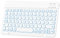 HUOBAO Bluetooth Keyboard,Wireless 7-Color Backlit Keyboard Portable & Rechargeable Design, Compatible with iPad/Samsung/Lenovo Android Tablet/iPhone/Windows, QWERTY UK Layout, White