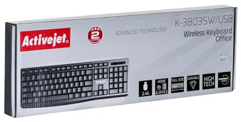 ACTIVEJET TECLADO (Ingles) INALÁMBRICO K-3803SW ALIMENTADO por 1 PILA AAA DE 1 5V