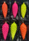 Thüringer Christbaumschmuck Exclusiv NEON Zapfen 12+16cm Handarbeit Germany 6er Set Pink Orange Gelb