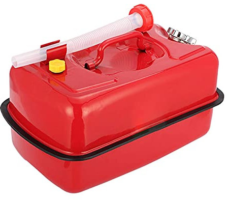 UCCE Bidon d'essence en métal Rouge bidon de Carburant avec Bec Universel Voiture et Moto d'urgence extérieur de Rechange (5L)