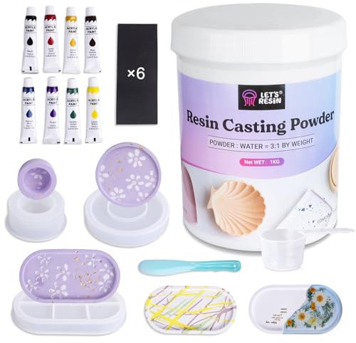 LET'S RESIN Polvere di gesso per colata, 2000 g per stampi in resina,