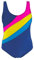 Costume da Bagno Intero con Volant per Bambine e Ragazze con Scollo a V e Incrocio Posteriore cod.2200 (6-8 Anni, 3756 Blu)