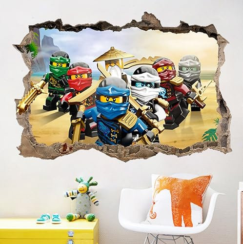 Anime Umgebende Wand Piercing Phantom Ninja Full Staff Wandtattoo Aufkleber Wohnzimmer Dekoration Hintergrund Wandtattoo Papier 60,90cm