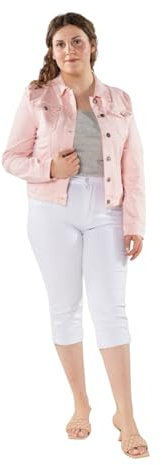 Crazy Age Giacca da donna in jeans blazer, giacca estiva, rosa pallido, S