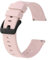 BISONSTRAP Silikon Uhrenarmband, Leichtgewicht Uhrenarmbänder mit Schnellverschluss, 14mm, Rosa mit Schwarzer Schnalle