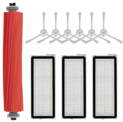 (10 pièces) Q Revo S Kit d'accessoires de rechange pour aspirateurs robots Roborock QRevo S, QRevo Pro, Qrevo MaxV et QRevo Plus, 1 brosse rotative, 3 filtres HEPA, 6 brosses latérales, blanc