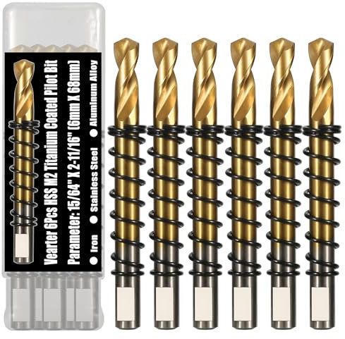 Vearter 6 brocas piloto de 6 mm de diámetro, para sierra perforadora, HSS M2, broca de centrado para metal, acero inoxidable, hierro, aleación de aluminio, madera, plástico