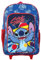 NMB Fashion Foldable Kids Travel Trolley Backpack - Wheeled Carry-On Suitcase Rucksack with Favorite Character Design for Children (Deluxe Lilo & Stitch Blue Trolley)