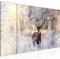 Runa Art Wandbild XXL Winter Hirsch Wohnzimmer Schlafzimmer 200 x 80 cm Beige 5 Teilig - Made in Germany - 004155a