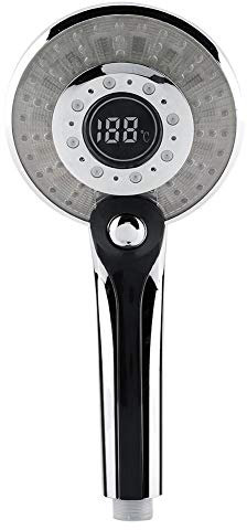 LED-Duschkopf, 3 Strahlmodi, digitales Display, Handbrause mit 3 Farbtemperaturreglern, LED-Licht