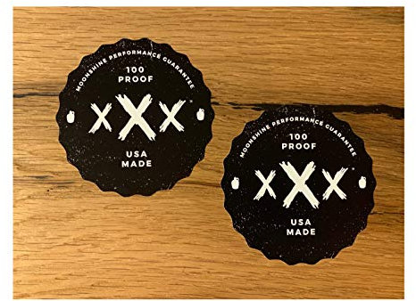 #604 / 2X Aufkleber Moonshine 7,5 cm Schwarzbrenner Old School Oldtimer Vintage Retro Sticker Auto Motorrad Hot Rod USA V8